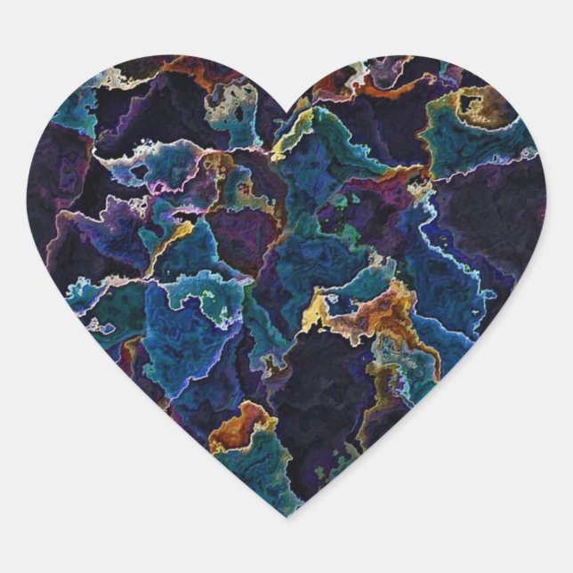 Oil Slick   Heart Sticker (Front)