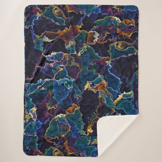 Oil Slick  Sherpa Blanket (Front)