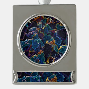 Oil Slick Silver Plated Banner Ornament