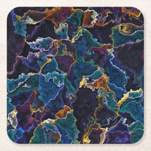 Oil Slick Square Paper Coaster