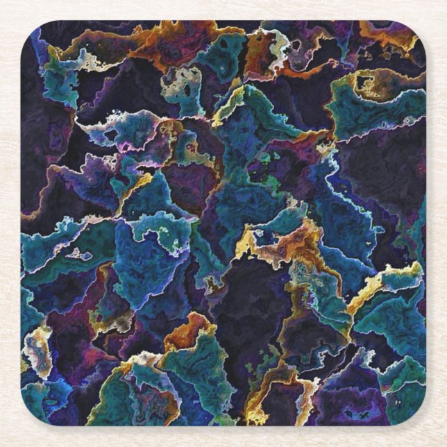 Oil Slick  Square Paper Coaster (Front)