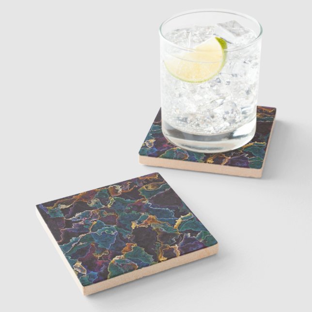 Oil Slick  Stone Coaster (Side)