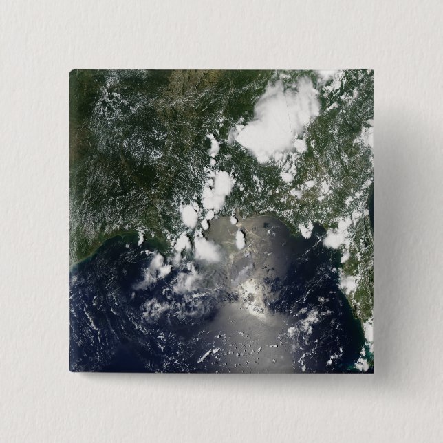 Oil spreads northeast 15 cm square badge (Front)