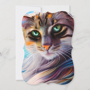 Oil Stained Cat Portrait Card
