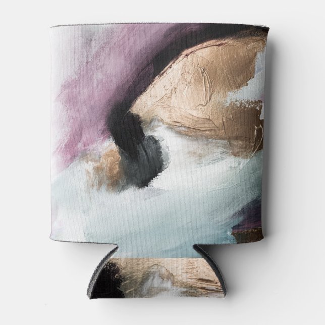 Oil Texture Background: Contemporary Artistry. Can Cooler (Front)