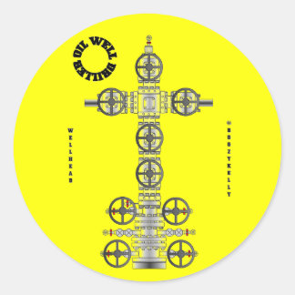 Oil Well Driller,Wellhead,Sticker,Oil Field,Oil Classic Round Sticker