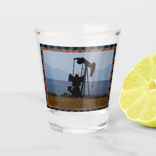 Oil Well Pump Jack Shot Glass