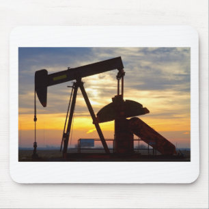 Oil Well Pump Jack Sunrise Mouse Mat