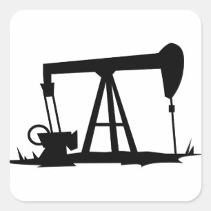 OIL WELL SILHOUETTE SQUARE STICKER