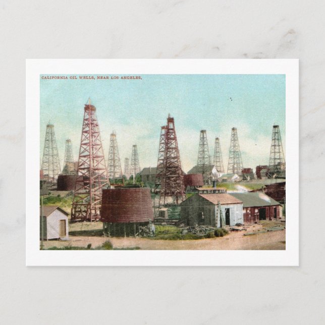 Oil Wells, Los Angeles, California Vintage Postcard (Front)