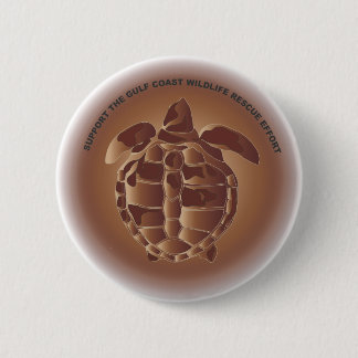 Oiled Kemp's Ridley Sea Turtle 6 Cm Round Badge