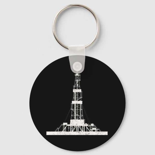 Oilfield Driller Drilling Rig Key Ring (Front)