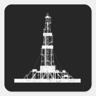 Oilfield Driller Drilling Rig Square Sticker