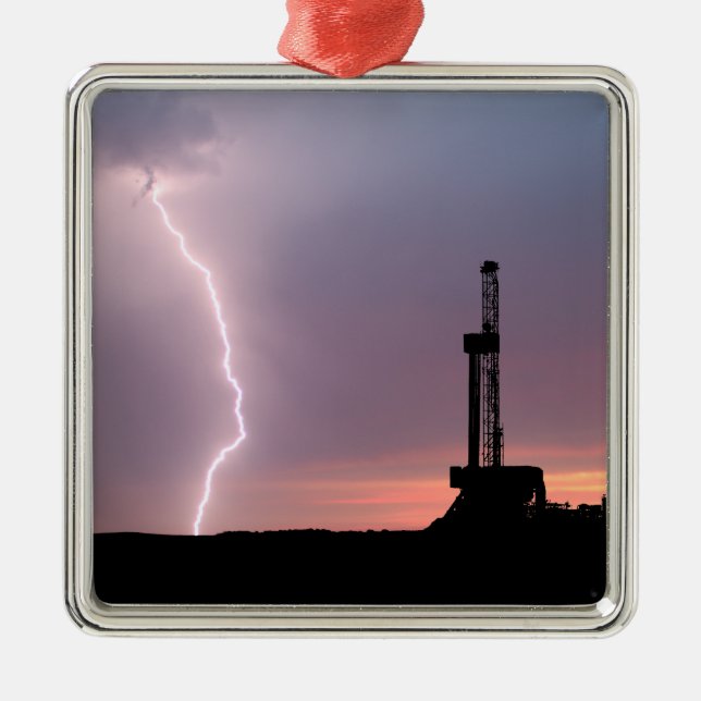 Oilfield Lightning Purple Sunrise Metal Tree Decoration (Front)