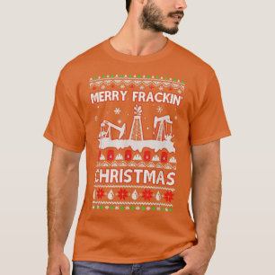 Oilfield Merry Fracking Christmas Ugly Xmas T-Shirt