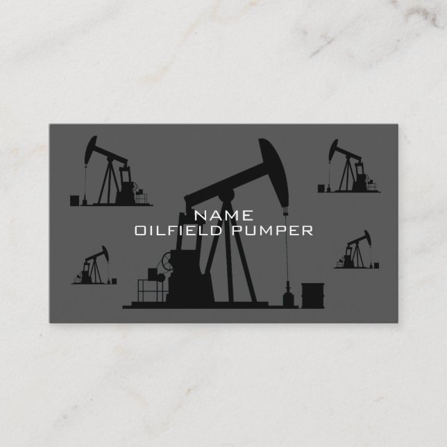 Oilfield Oil & Gas Production Maintenance Industry Business Card (Front)