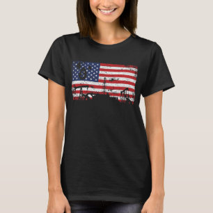Oilfield Patriotic Flag With Oil Pumping Rig T-Shirt
