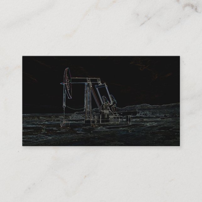 Oilfield Pumping Unit in Black Business Card (Front)