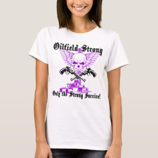 Oilfield Strong with Wings and Pistols in Purple T-Shirt