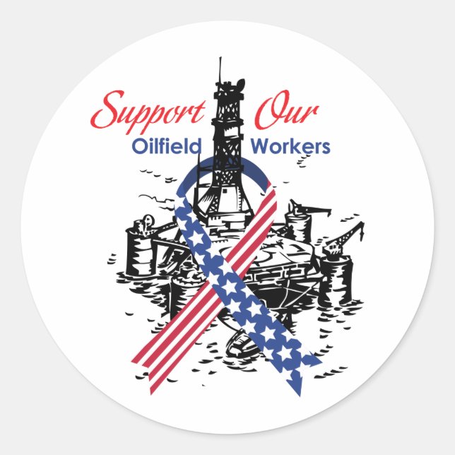 oilfield_support classic round sticker (Front)