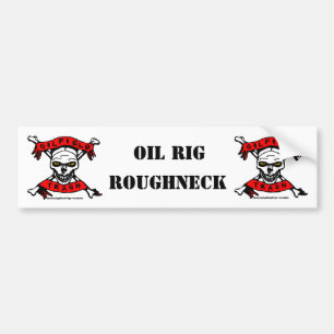Oilfield Trash,Skull and Crossbones,Oil Rigs,Oil Bumper Sticker