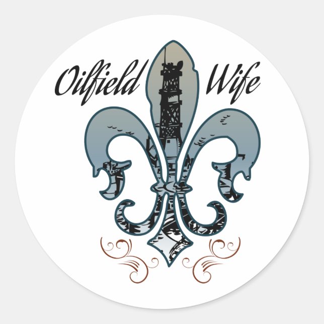 oilfield wife classic round sticker (Front)