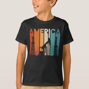 Oilfield Worker America Retro Oil Rig Worker T-Shirt