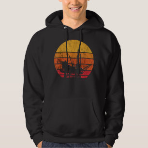 Oilfield Worker Retro Vintage Sunset Oil Rig Oildr Hoodie