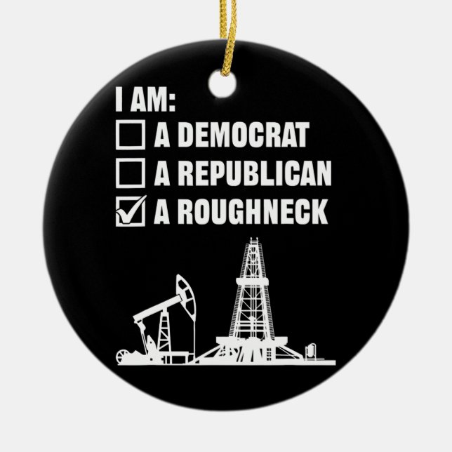 Oilfield Worker Welder Offshore Rig Oilman Ceramic Tree Decoration (Front)