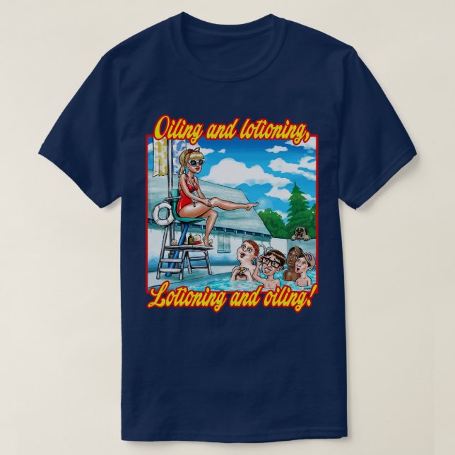 Oiling and Lotioning TEXT T-Shirt (Design Front)