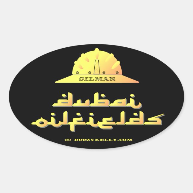 Oilman,Dubai Oil Fields,UAE,Oil,Gas,Rigs,Gift Oval Sticker (Front)