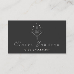 Oils Specialist Floral Potion Drawn Illustration Business Card