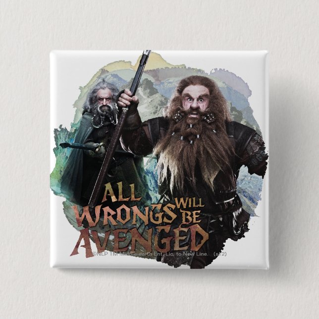 Oin and Gloin 15 Cm Square Badge (Front)