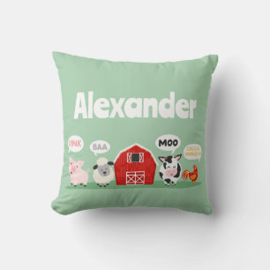 Oink Baa Moo Farm Animal Cute Personalised Cushion
