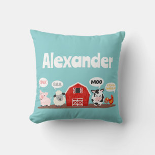 Oink Baa Moo Farm Animal Cute Personalised Cushion