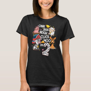 Oink Baa Moo I'm 2 Children Birthday Farming Barn T-Shirt
