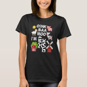 Oink Baa Moo I'm 4 Farm Theme Birthday 4 Years Old T-Shirt