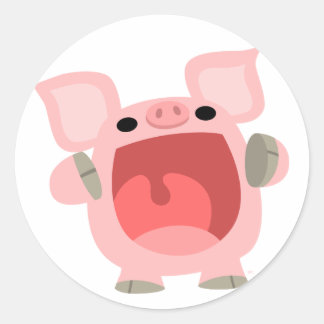 "OINK!!!" Cute Cartoon Pig Sticker