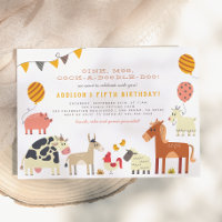 Oink Moo Cock-a-doodle-doo Farm Animals Birthday