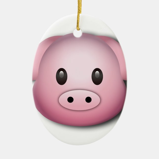 Oink Oink Cute Pig Ceramic Tree Decoration (Front)