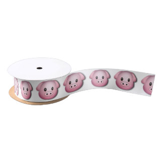 Oink Oink Cute Pig Satin Ribbon