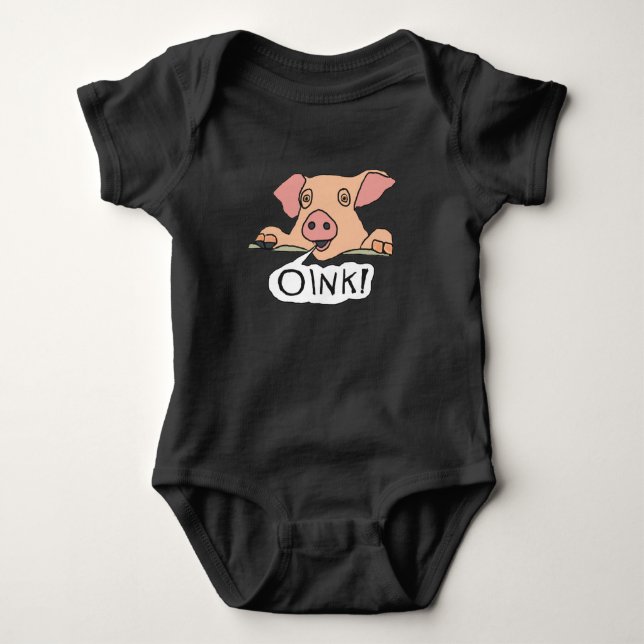 Oink Pig Baby Bodysuit (Front)