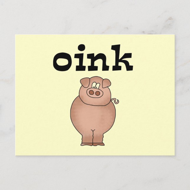 Oink Pig T-shirts and Gifts Postcard (Front)