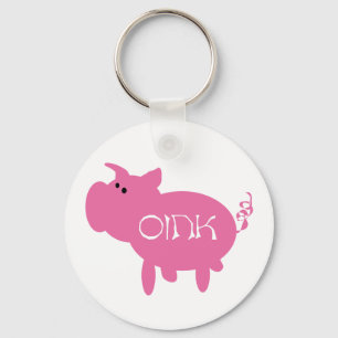 Oink Pink Pig Tshirts and Gifts Key Ring