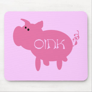 Oink Pink Pig Tshirts and Gifts Mouse Mat