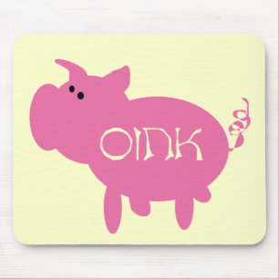 Oink Pink Pig Tshirts and Gifts Mouse Mat