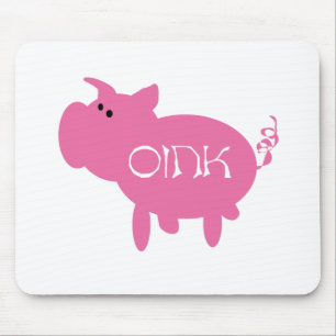 Oink Pink Pig Tshirts and Gifts Mouse Mat