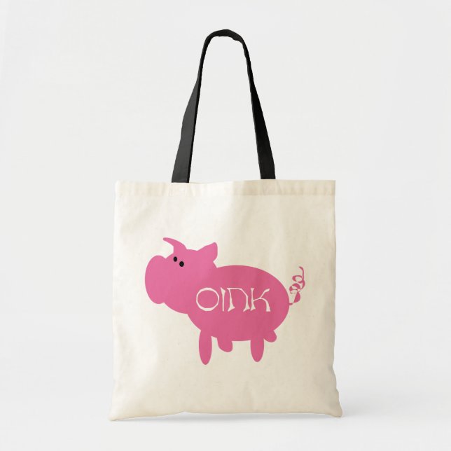 Oink Pink Pig Tshirts and Gifts Tote Bag (Front)