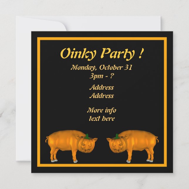 Oinky Party ! Invitation (Front)