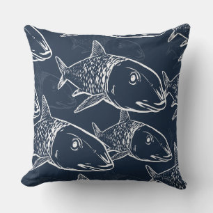 Oio - Hawaiian bonefish print pattern Cushion